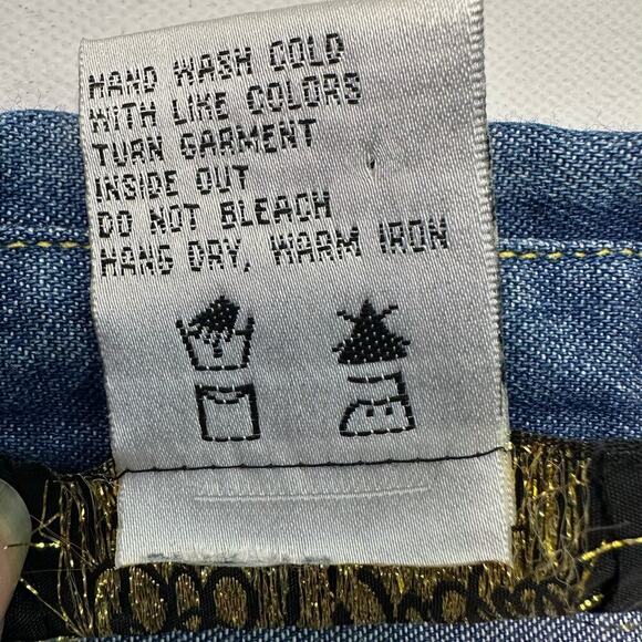 Bob Mackie Wearable Art Floral Embroidered Denim Shirt - Picture 5 of 6